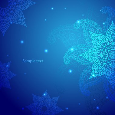 Mavi dantel Hint süsleme.