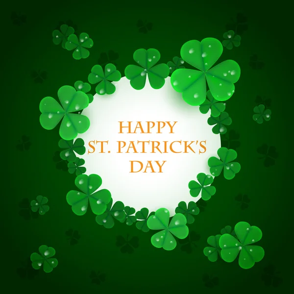Trèfles verts Saint Patrick cercle blanc . — Image vectorielle