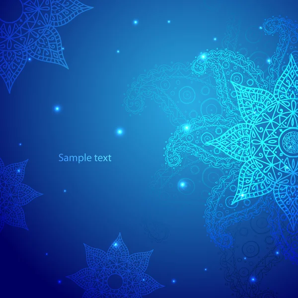 Mavi dantel Hint süsleme.