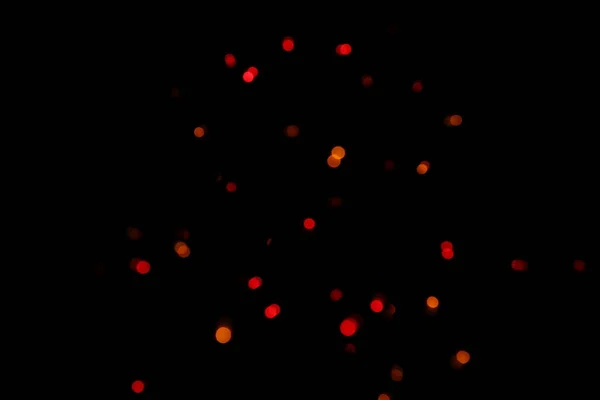 Bokeh Lumières Rouges Sur Fond Noir — Photo