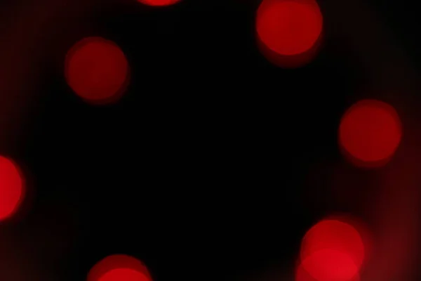 Bokeh Vermelho Ilumina Fundo Preto Textura Luzes Natal Para Design — Fotografia de Stock