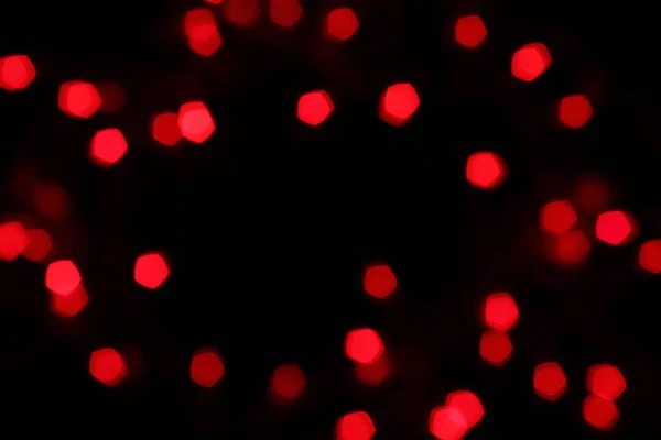 Bokeh Vermelho Ilumina Fundo Preto Textura Luzes Natal Para Design — Fotografia de Stock