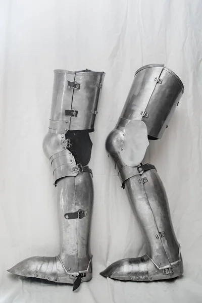 Conjunto Armaduras Aço Para Proteger Pernas Dos Séculos Xiv Parte — Fotografia de Stock