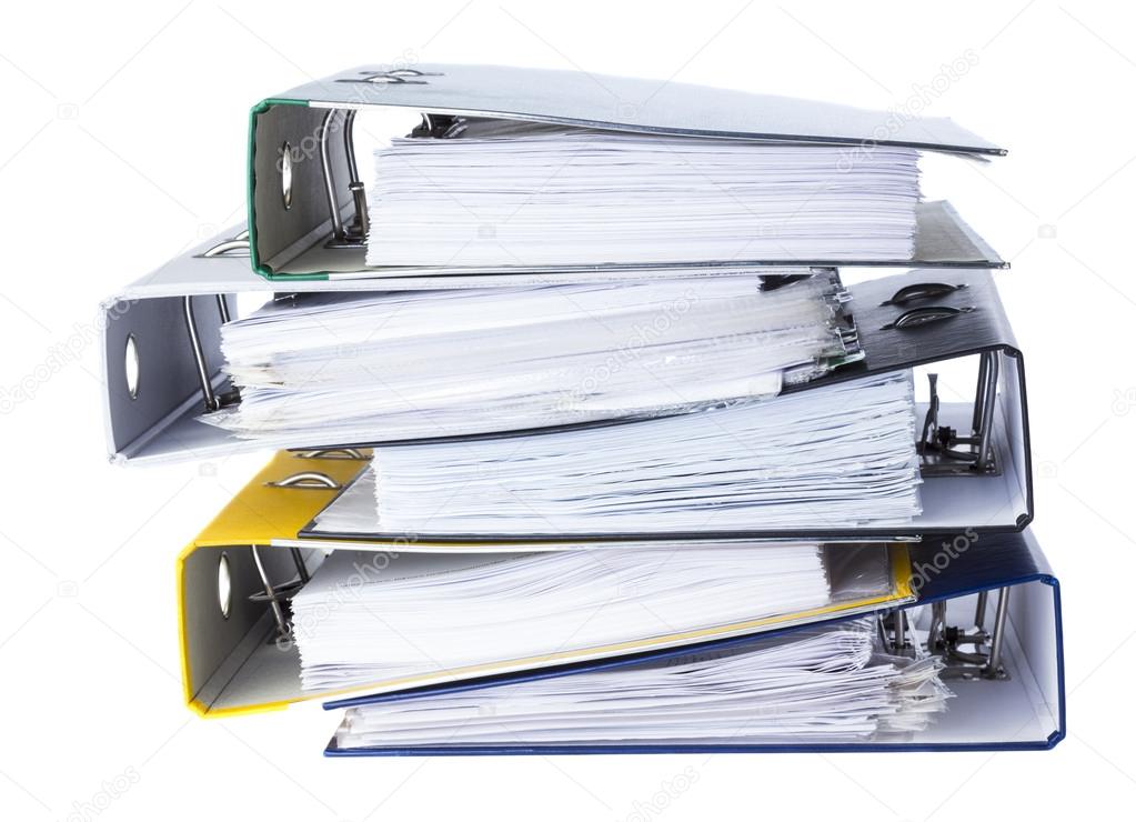 folders in a stack of
