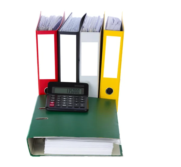 Folder with calculator — Stock Photo, Image