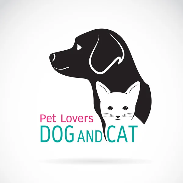 Image vectorielle d'un dessin de chien et chat sur fond blanc — Image vectorielle