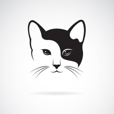 Beyaz arkaplanda bir kedi yüz tasarımı vektör görüntüsü.