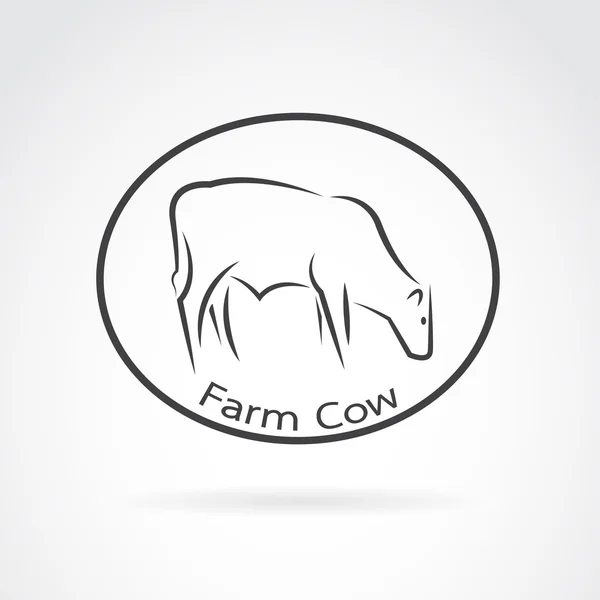 Vector image of an cow in the circle on white background. logo f — Stock Vector