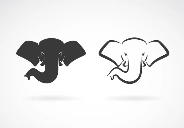 Векторное изображение головки слона на белом фоне. A — стоковый вектор