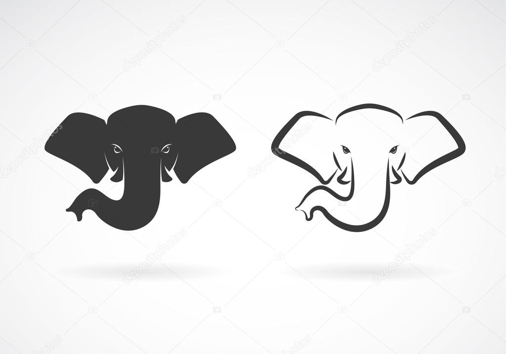 Vector image of an elephant head design on a white background. Animals