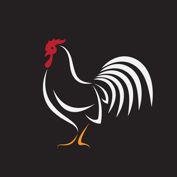 Vector image of an cock design on black background — Stock Vector