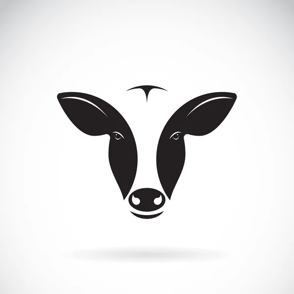 Immagine vettoriale di una testa di mucca su sfondo bianco — Vettoriale Stock
