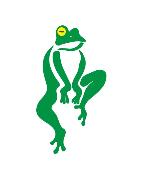 Image vectorielle d'un dessin de grenouille sur fond blanc — Image vectorielle