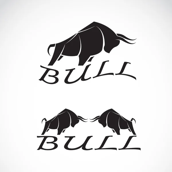Gambar vektor dari desain banteng dengan latar belakang putih. Logo, Simbol - Stok Vektor