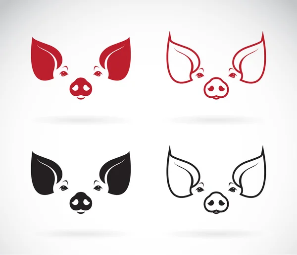 Imagen vectorial de una cabeza de cerdo sobre fondo blanco — Vector de stock