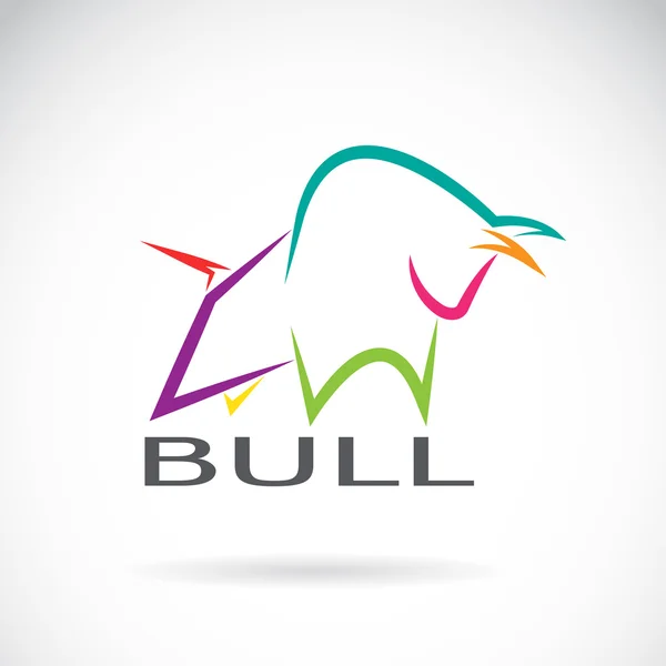 Vector image of an bull design on a white background. Logo, Symb — Stock Vector