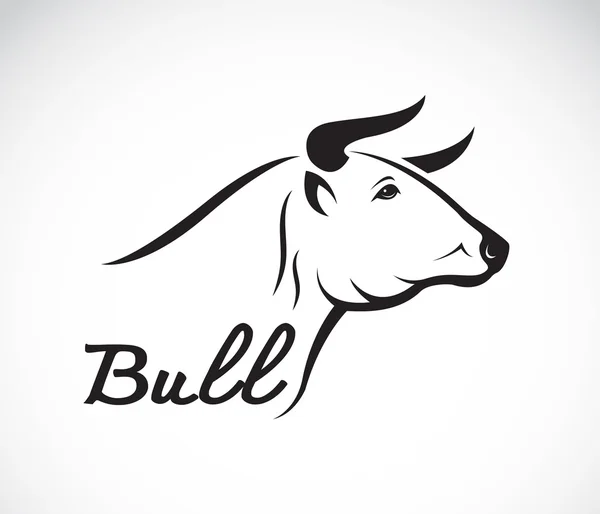 Imagem vetorial de uma cabeça de touro em um fundo branco — Vetor de Stock