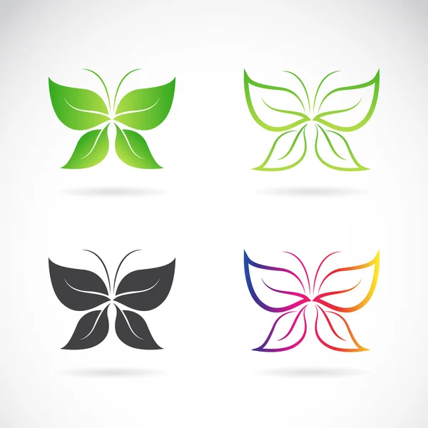 Grupo vectorial de diseño de mariposa sobre fondo blanco. — Archivo Imágenes Vectoriales