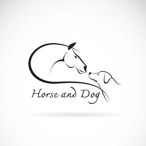 Imagen vectorial de caballo y perro sobre fondo blanco — Vector de stock