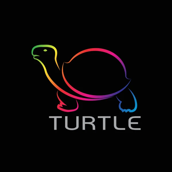 Imágenes vectoriales de diseño de tortuga sobre fondo negro, logo de tortuga , — Archivo Imágenes Vectoriales