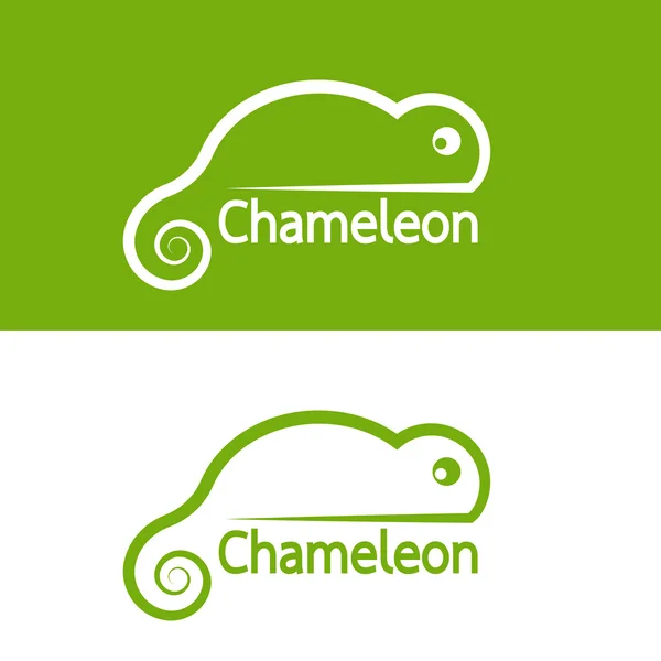 Vector image of chameleon design on white background and green b — Stock Vector