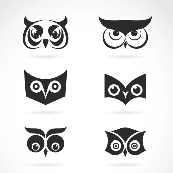 Vector image of an owl face design on white background. Vector o — Stock Vector