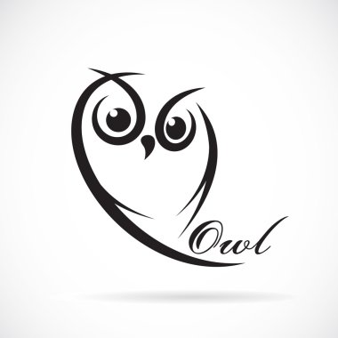 Beyaz arkaplanda baykuş tasarımı taşıyıcısı.