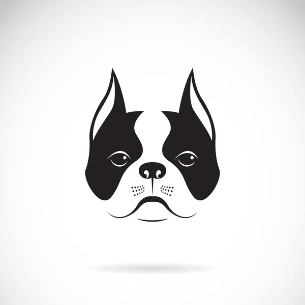 Vector de una cara de perro sobre un fondo blanco. Bulldog. — Vector de stock