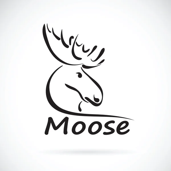 Vector van moose herten hoofd op een witte achtergrond — Stockvector