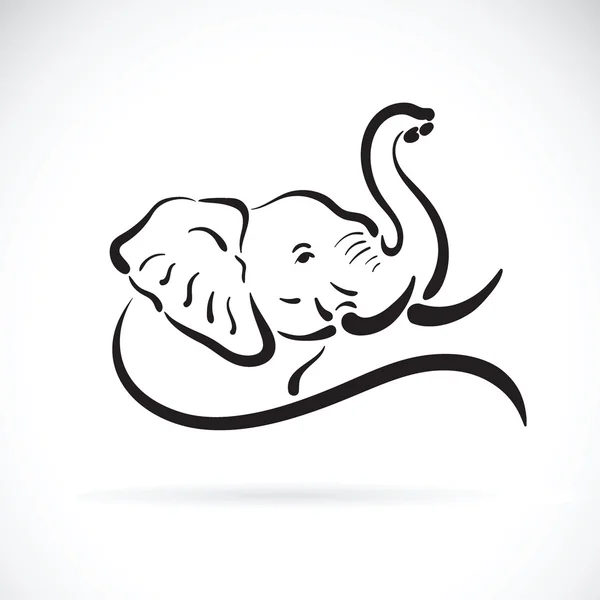 Vector de cabeza de elefante sobre fondo blanco — Vector de stock