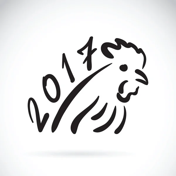 Vector ilustración de gallo, 2017 tarjeta de año nuevo, año de la — Archivo Imágenes Vectoriales