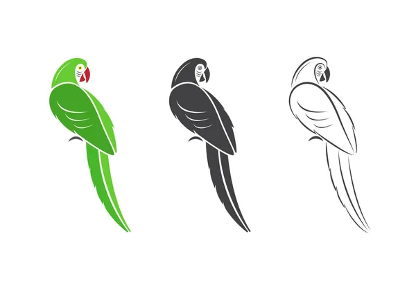 Vektor Des Papageien Designs Auf Weißem Hintergrund Einfach Editierbare Mehrschichtige — Stockvektor