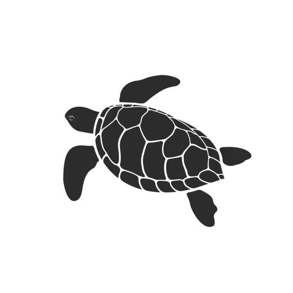 Vektor Sköldpadda Design Vit Bakgrund Lätt Redigerbar Lager Vektor Illustration — Stock vektor