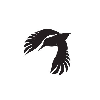 Balıkçıların taşıyıcısı beyaz arka planda izole edilmiş kuş tasarımı. Kolay düzenlenebilir vektör çizimi. Vahşi Hayvanlar.