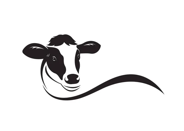 Διάνυσμα Κεφαλής Αγελάδας Λευκό Φόντο Εύκολη Επεξεργάσιμη Πολυεπίπεδη Διανυσματική Απεικόνιση — Διανυσματικό Αρχείο