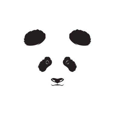 Beyaz arka planda pandanın yüz tasarımı vektörü. Vahşi Hayvanlar. Kolay düzenlenebilir vektör illüstrasyonu.