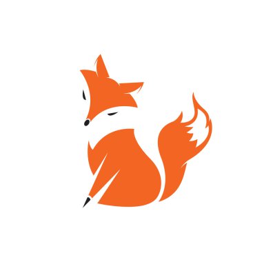 Beyaz arkaplanda bir tilki tasarımı taşıyıcısı. Vahşi Hayvanlar. Kolay düzenlenebilir vektör illüstrasyonu.