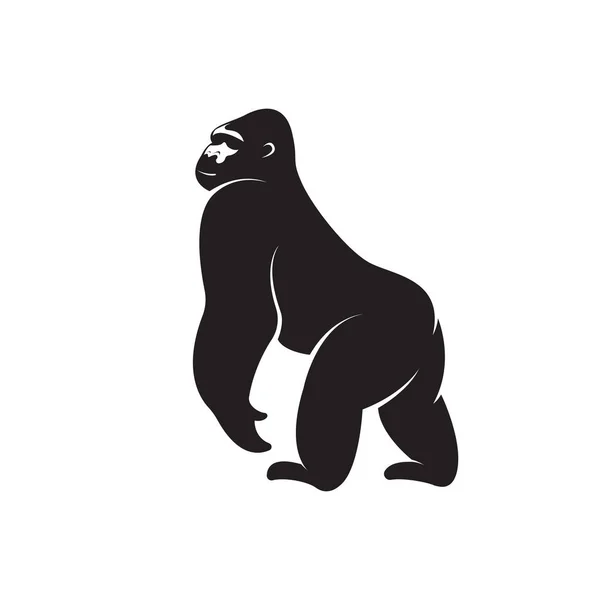 Vetor Design Macaco Gorila Fundo Branco Ilustração Vetorial Camadas Editável — Vetor de Stock