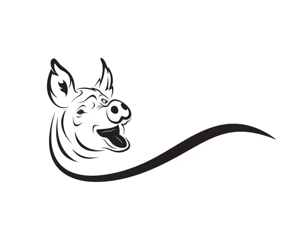 Vetor Design Cabeça Porco Fundo Branco Farm Animals Ilustração Vetorial — Vetor de Stock