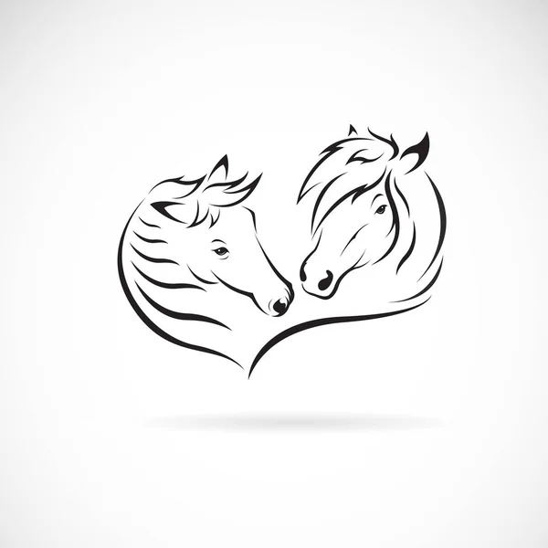 Vecteur Deux Motifs Tête Cheval Sur Fond Blanc Illustration Vectorielle — Image vectorielle