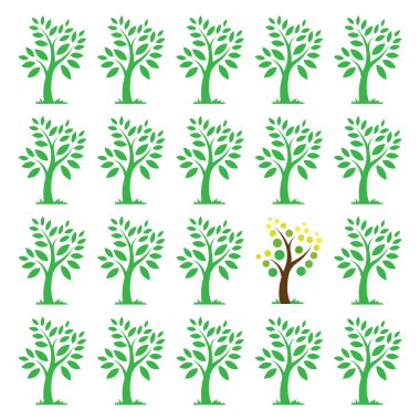 ağaçların vektör görüntüler. farklı kavramları