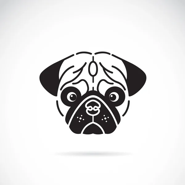 Vector afbeelding van pug 's gezicht op witte achtergrond — Stockvector