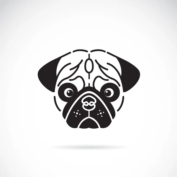 Imagen vectorial de la cara de pug sobre fondo blanco — Vector de stock