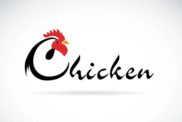 Vector Design Chicken ist Text auf weißem Hintergrund. — Stockvektor