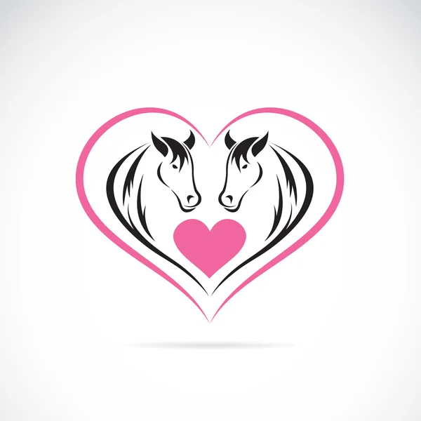 Kalp şeklinde iki atın vektör görüntüsü