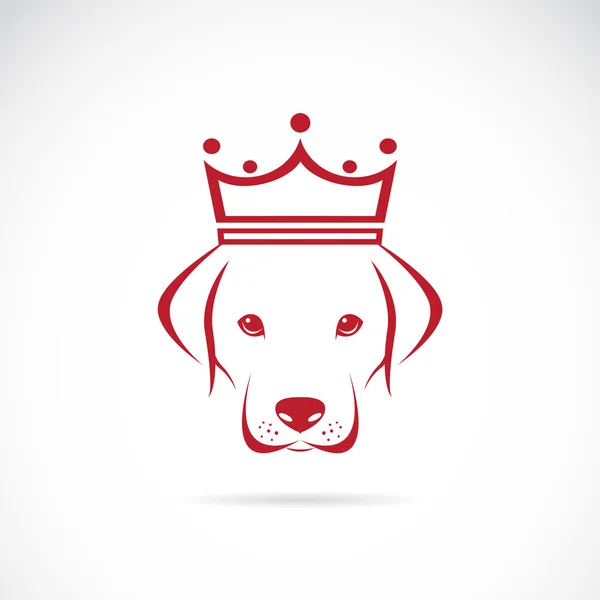 Immagine vettoriale di una testa di cane che indossa una corona — Vettoriale Stock