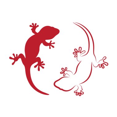 Vector image of an gecko on white background clipart