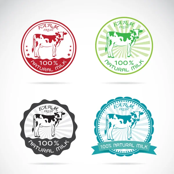 Set of vector an dairy cows label — Stock Vector