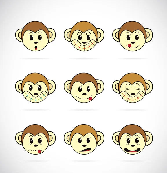 Vector image of an monkey face — Stock Vector