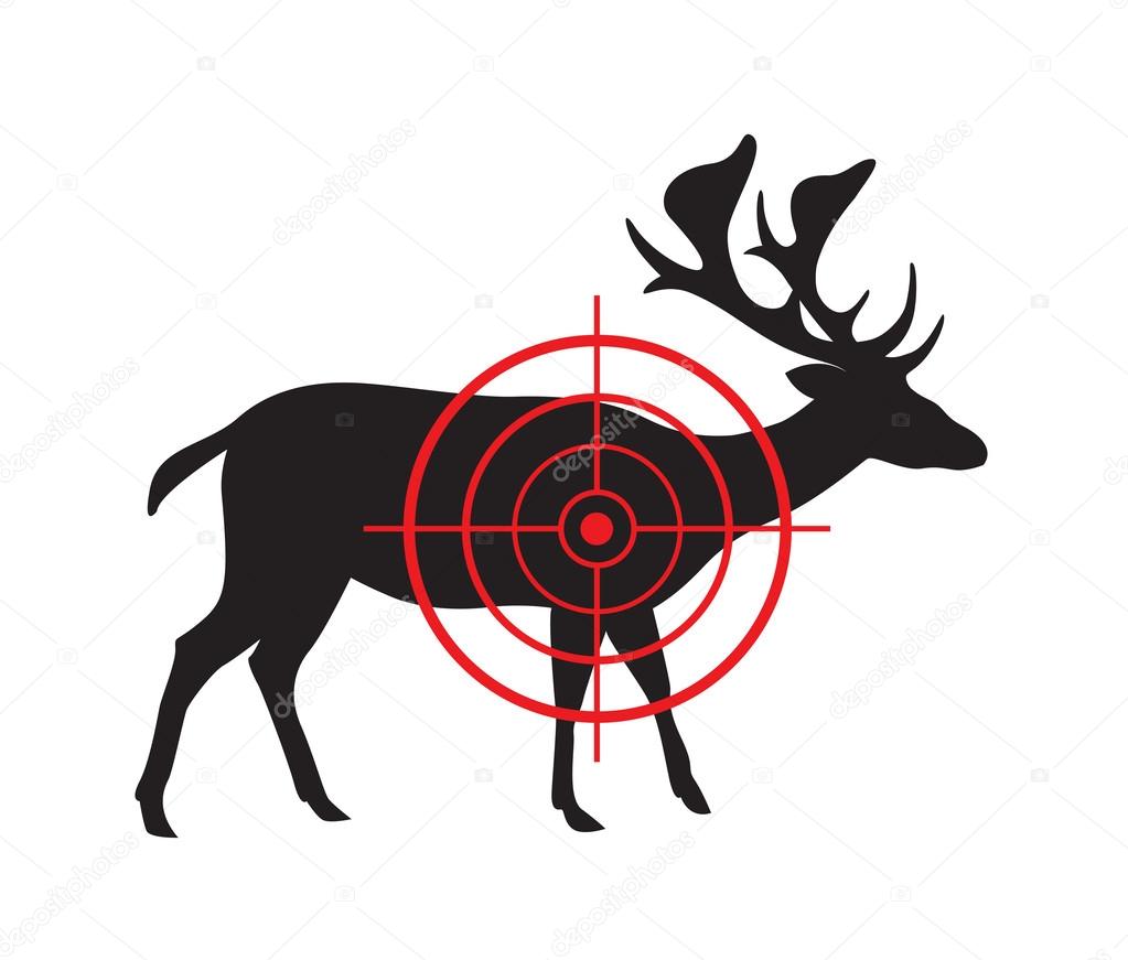 Vector image of a deer target on a white background.